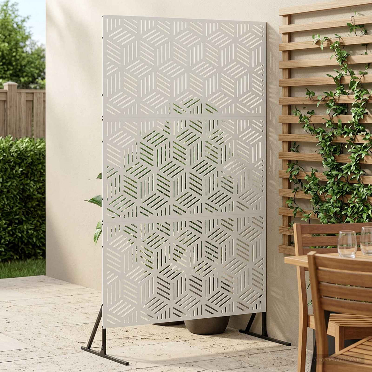 vidaXL Ekran prywatności 100 x 50 x 180 cm Stal Biały