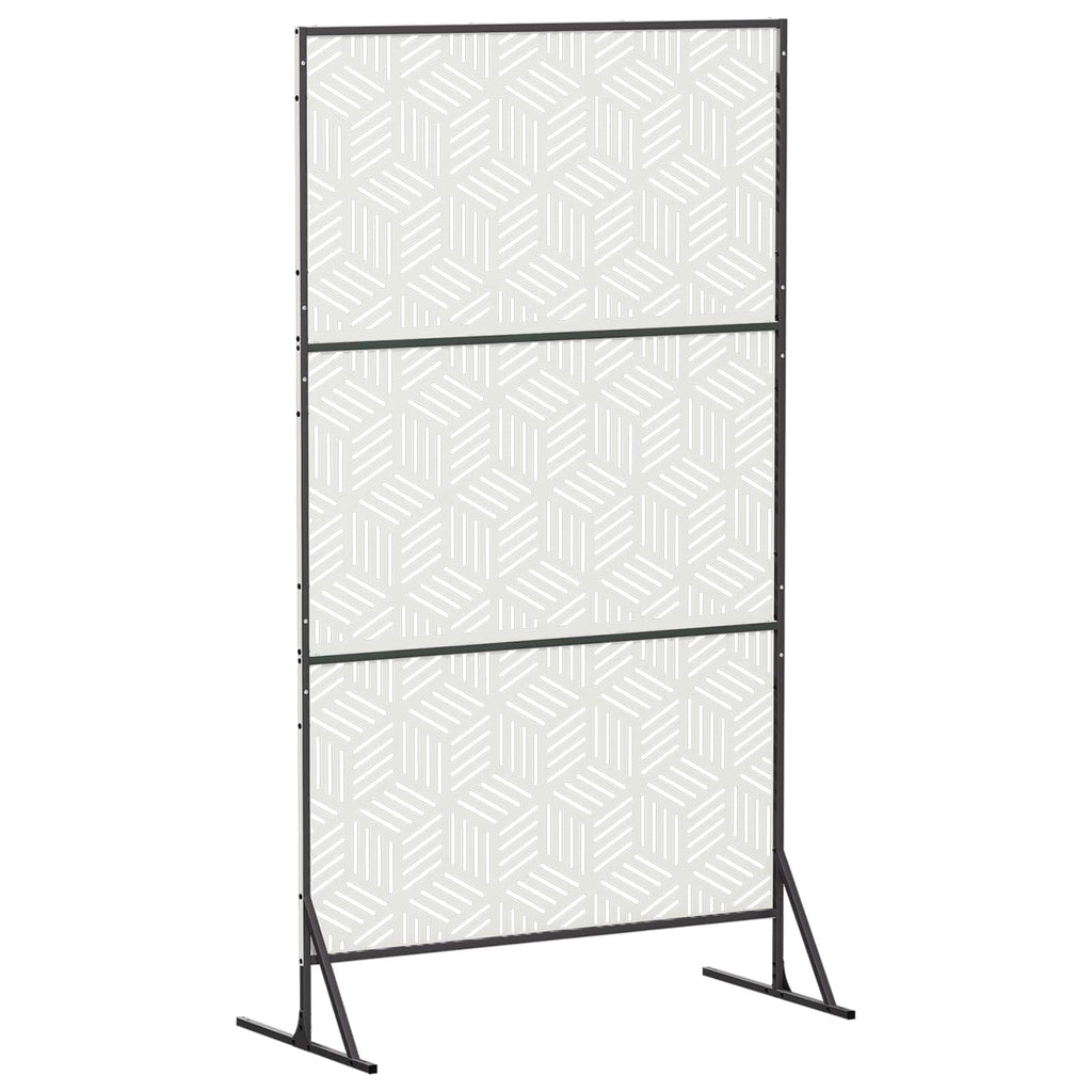 vidaXL Ekran prywatności 100 x 50 x 180 cm Stal Biały