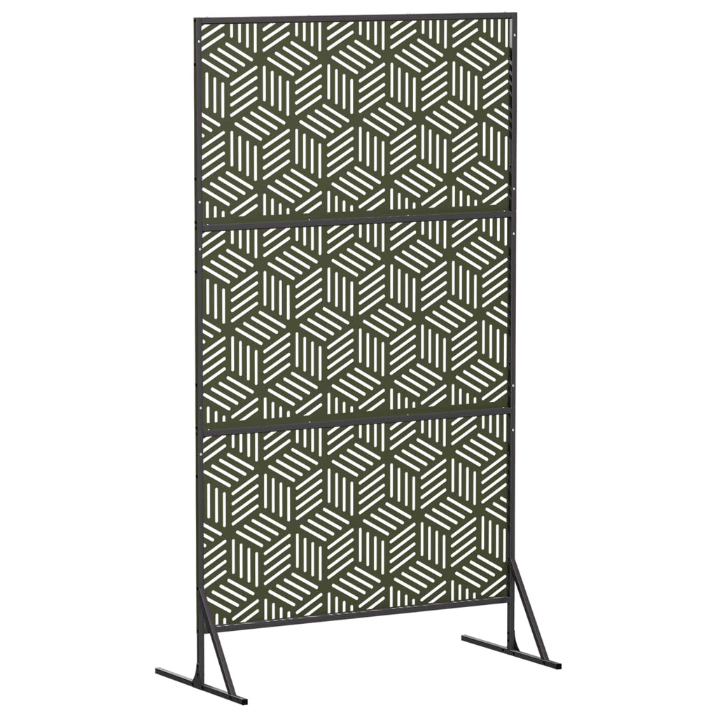 vidaXL Ekran prywatności 100 x 50 x 180 cm Stal Oliwkowy zielony