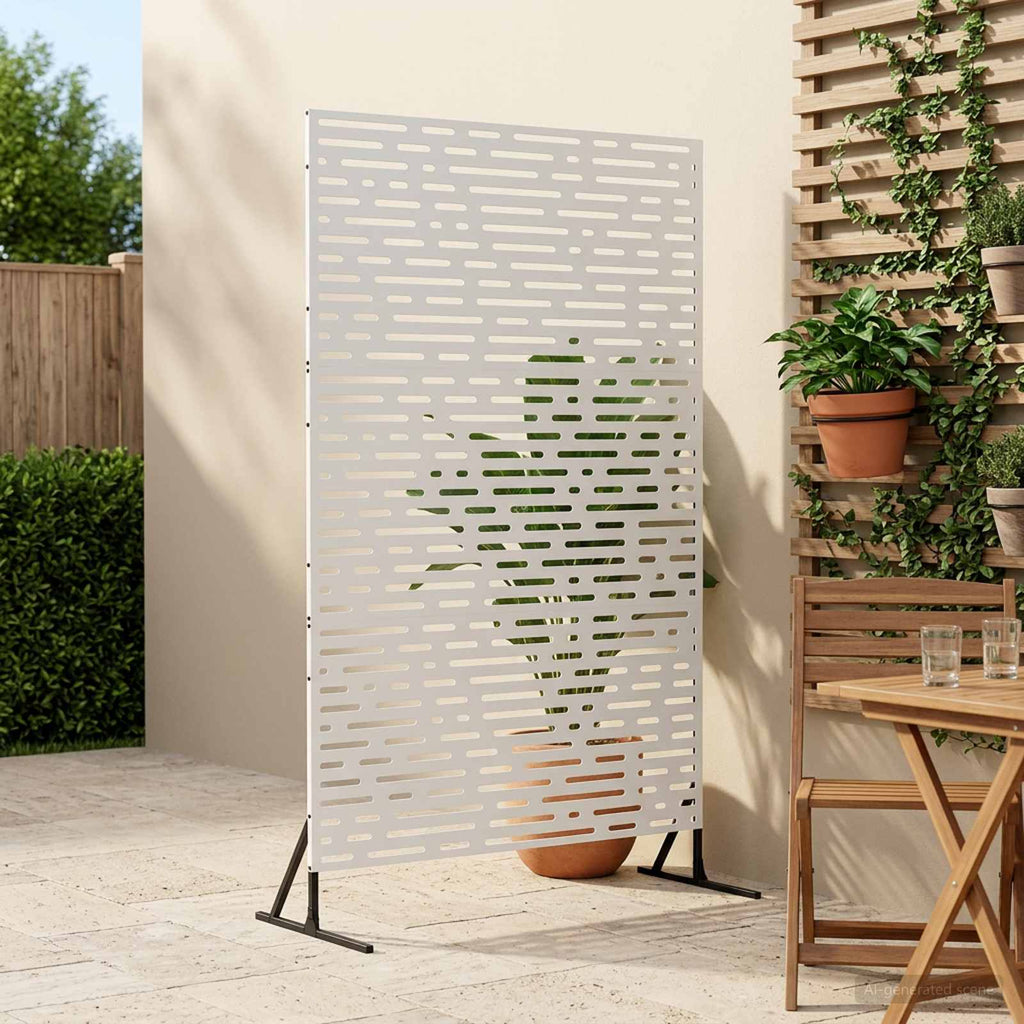 vidaXL Ekran prywatności 100 x 50 x 180 cm Stal Biały