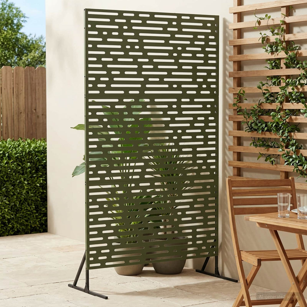 vidaXL Ekran prywatności 100 x 50 x 180 cm Stal Oliwkowy zielony