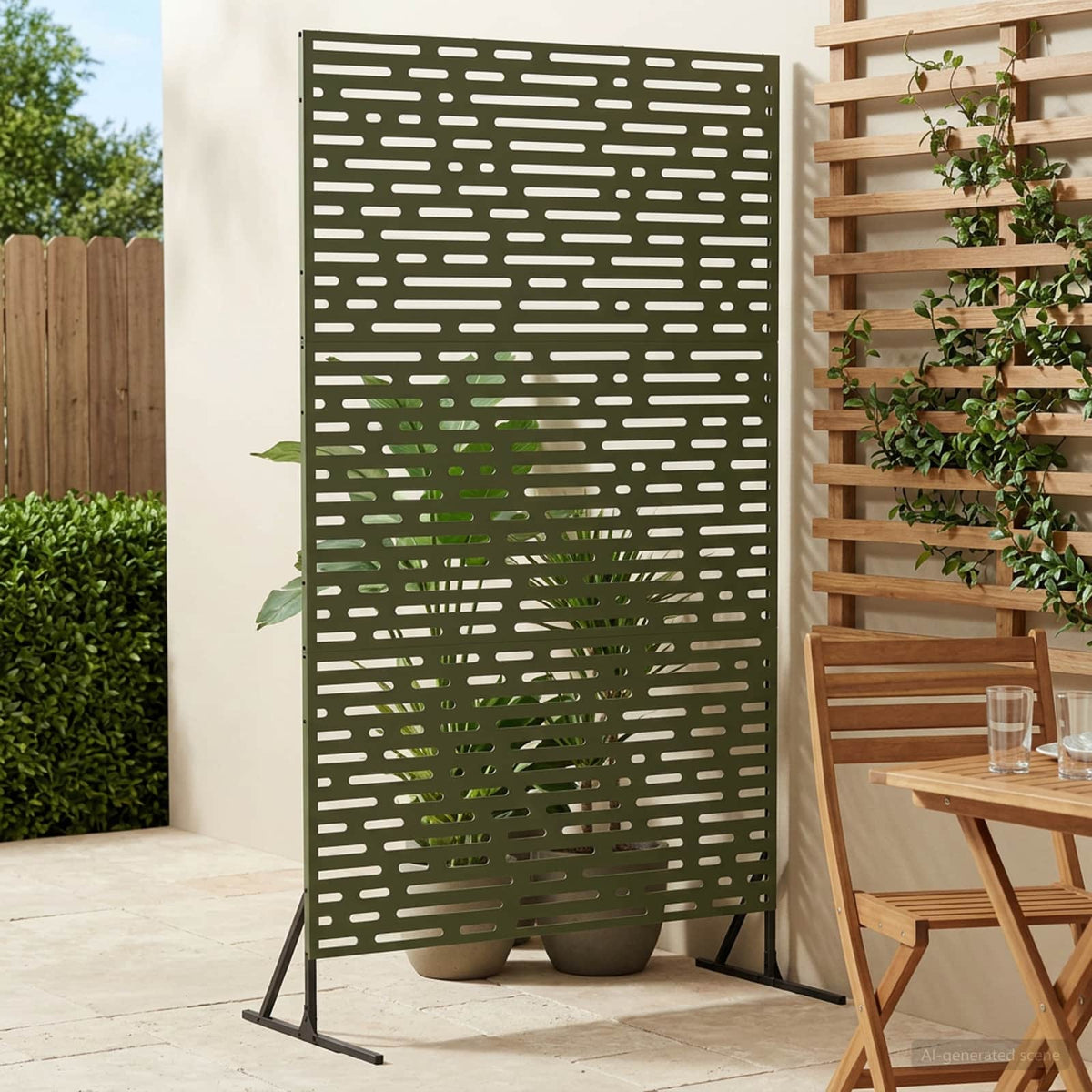 vidaXL Ekran prywatności 100 x 50 x 180 cm Stal Oliwkowy zielony
