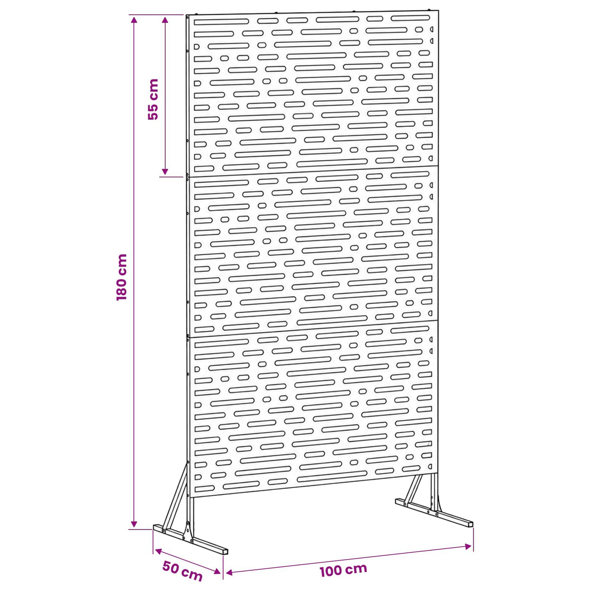 vidaXL Ekran prywatności 100 x 50 x 180 cm Stal ocynkowana srebrny