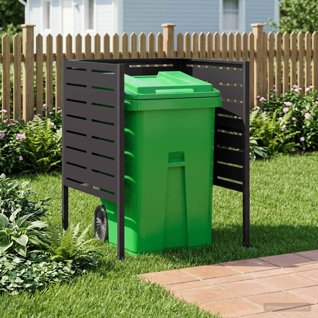 vidaXL Ekran na kosz na śmieci 85 x 85 x 113 cm Stal Czarny