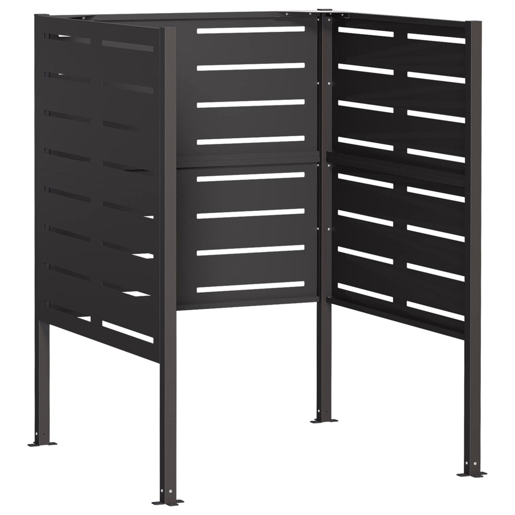 vidaXL Ekran na kosz na śmieci 85 x 85 x 113 cm Stal Czarny