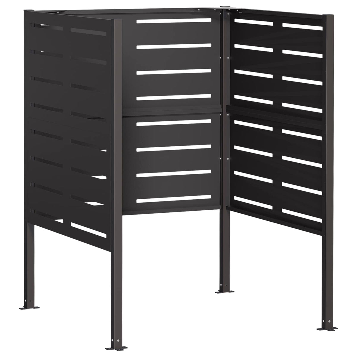 vidaXL Ekran na kosz na śmieci 85 x 85 x 113 cm Stal Czarny
