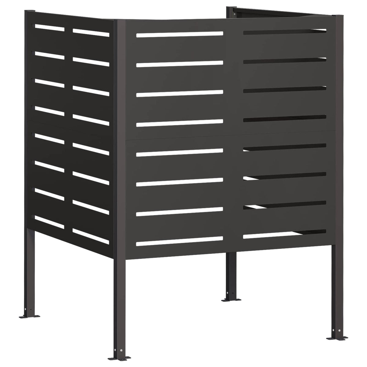 vidaXL Ekran na kosz na śmieci 85 x 85 x 113 cm Stal Czarny