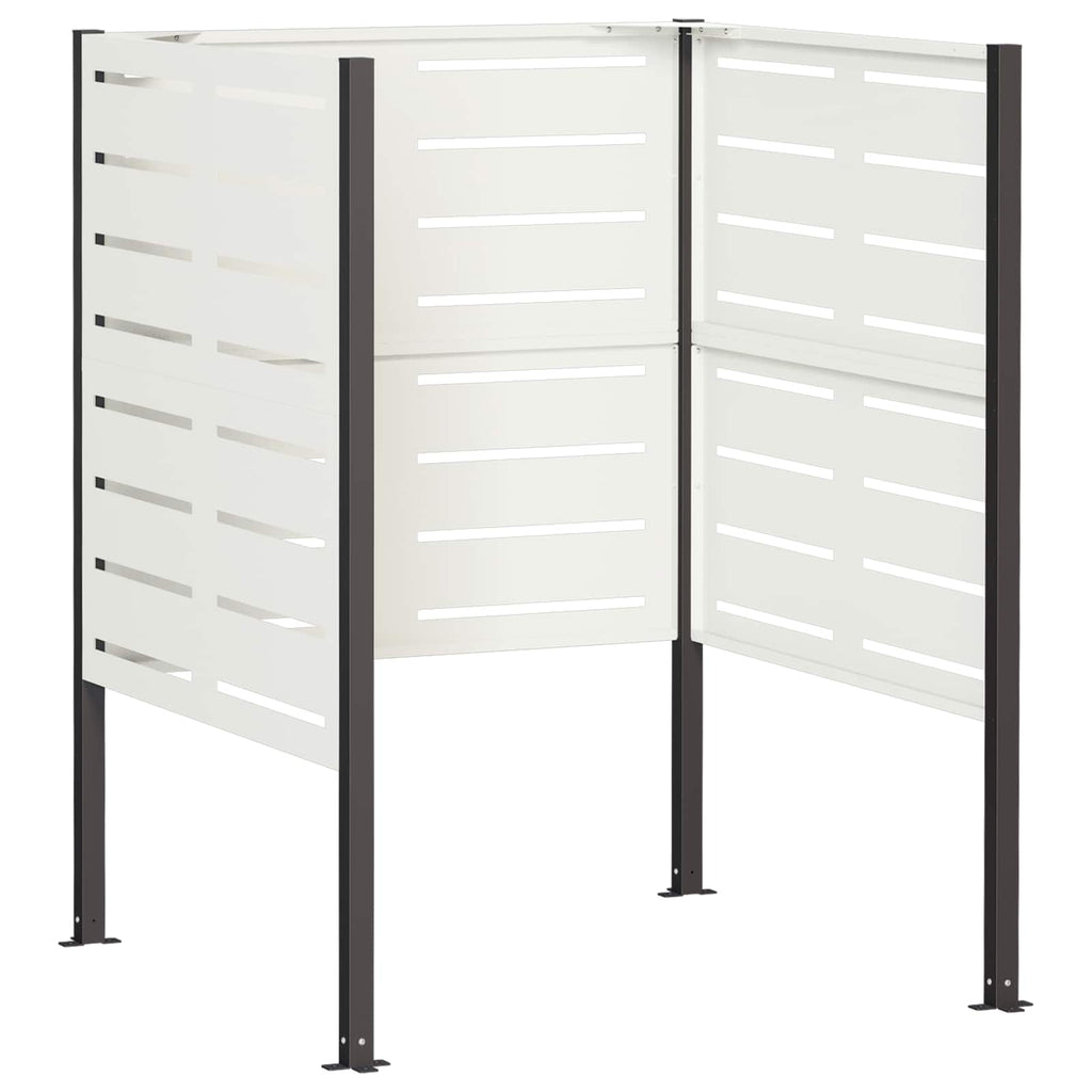 vidaXL Ekran na kosz na śmieci 85 x 85 x 113 cm Stal Biały
