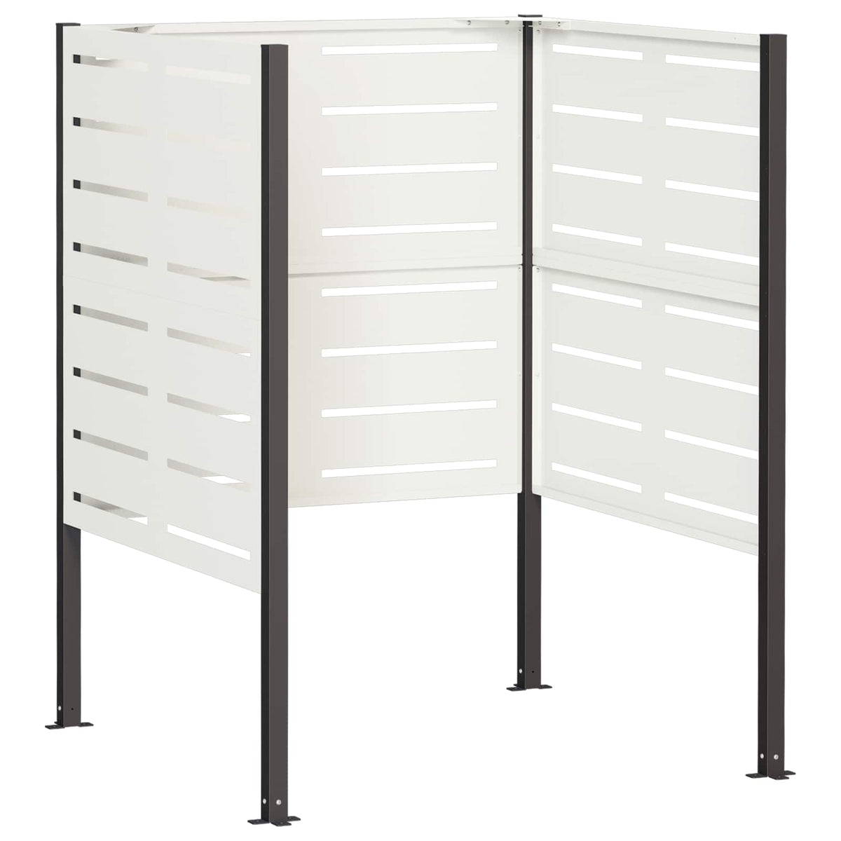 vidaXL Ekran na kosz na śmieci 85 x 85 x 113 cm Stal Biały