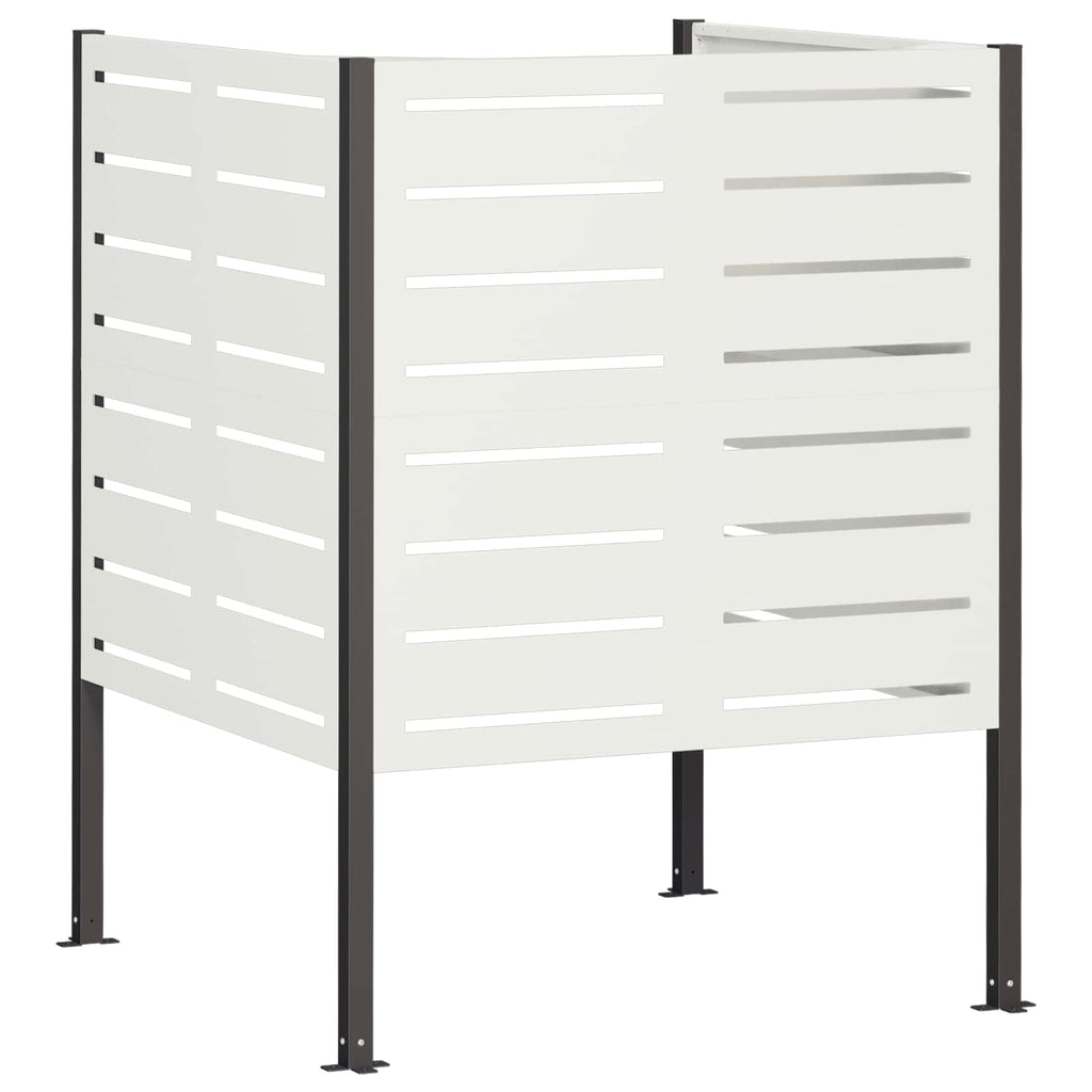 vidaXL Ekran na kosz na śmieci 85 x 85 x 113 cm Stal Biały