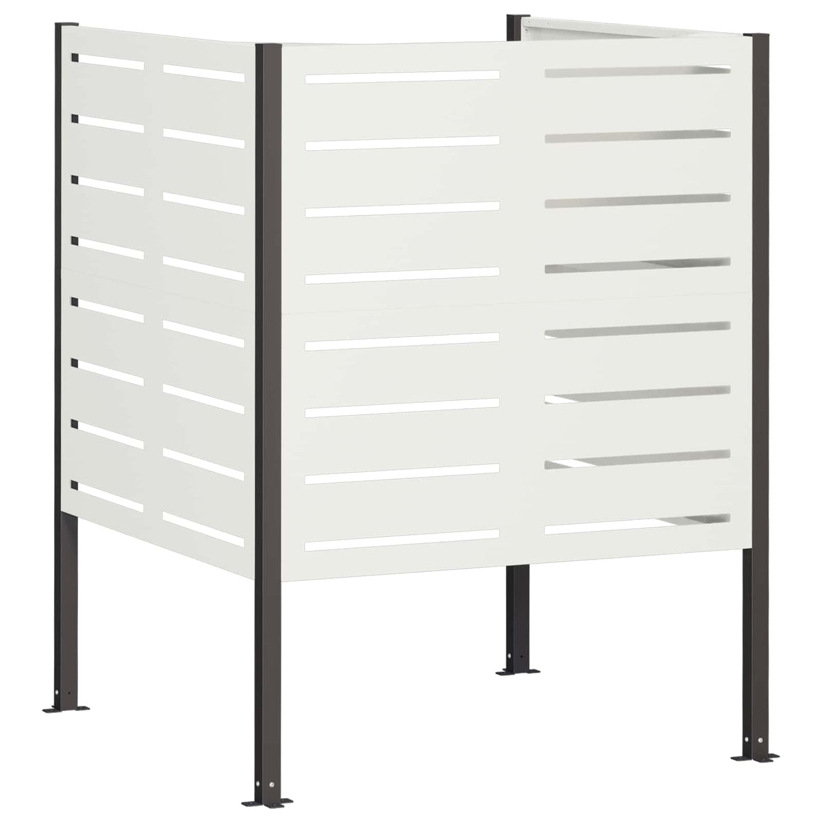 vidaXL Ekran na kosz na śmieci 85 x 85 x 113 cm Stal Biały