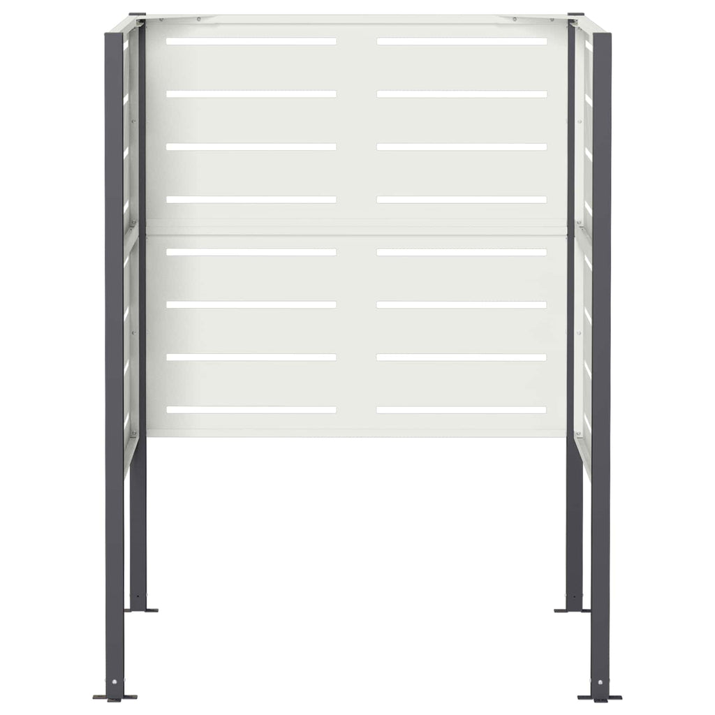 vidaXL Ekran na kosz na śmieci 85 x 85 x 113 cm Stal Biały