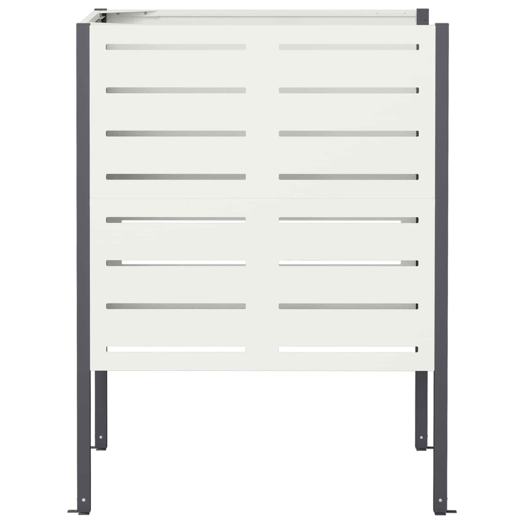 vidaXL Ekran na kosz na śmieci 85 x 85 x 113 cm Stal Biały