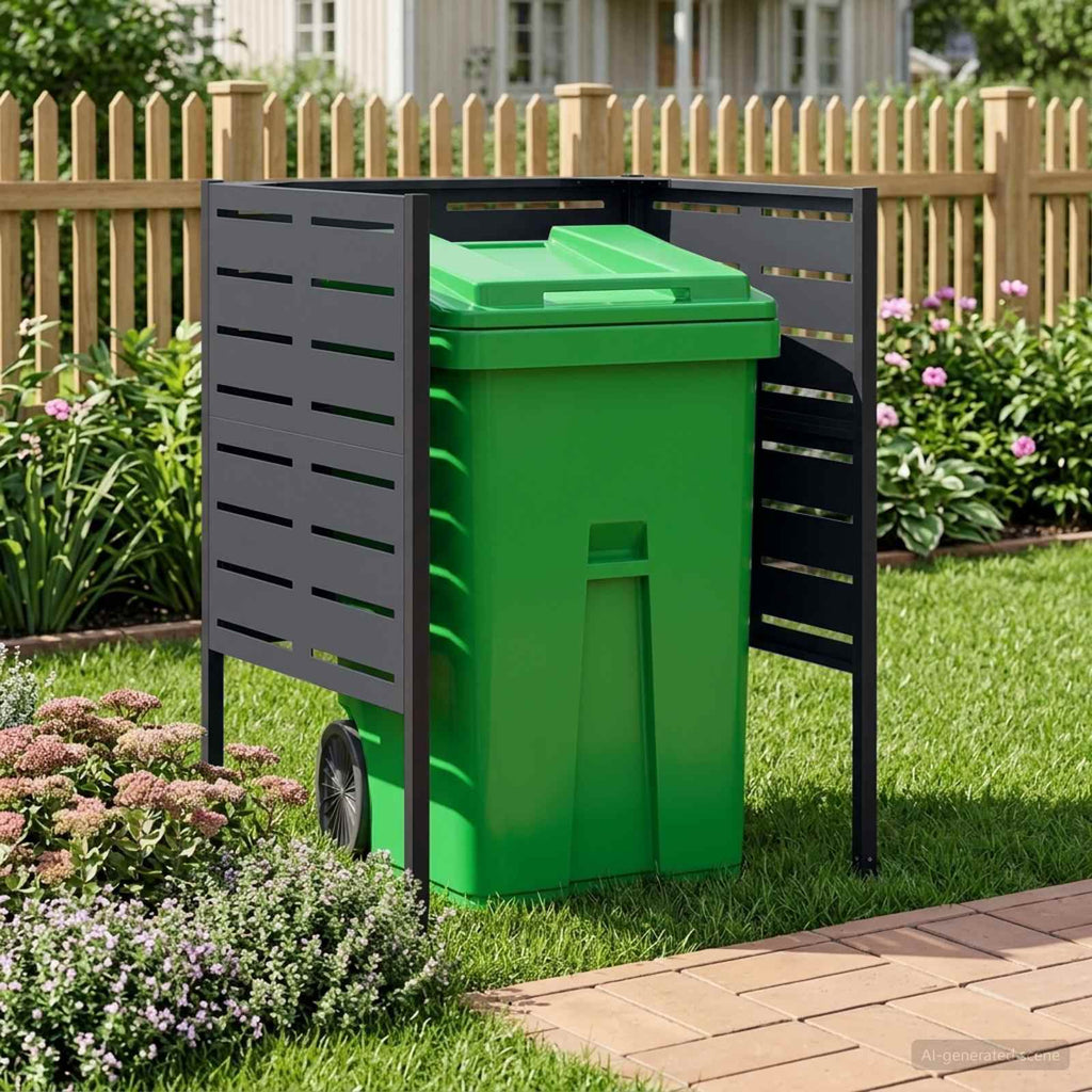 vidaXL Ekran na kosz na śmieci 85 x 85 x 113 cm Stal antracytowy
