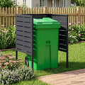 vidaXL Ekran na kosz na śmieci 85 x 85 x 113 cm Stal antracytowy