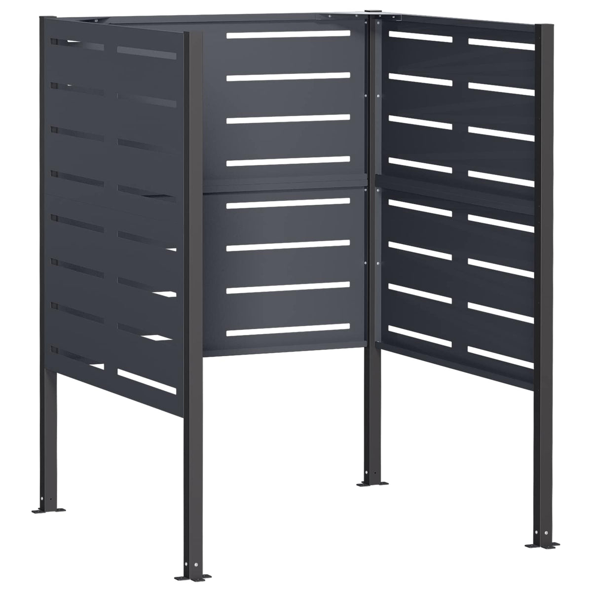 vidaXL Ekran na kosz na śmieci 85 x 85 x 113 cm Stal antracytowy