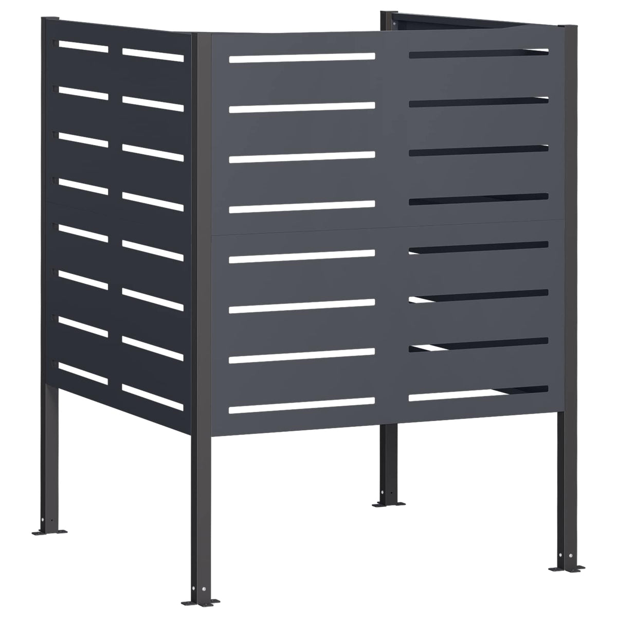 vidaXL Ekran na kosz na śmieci 85 x 85 x 113 cm Stal antracytowy