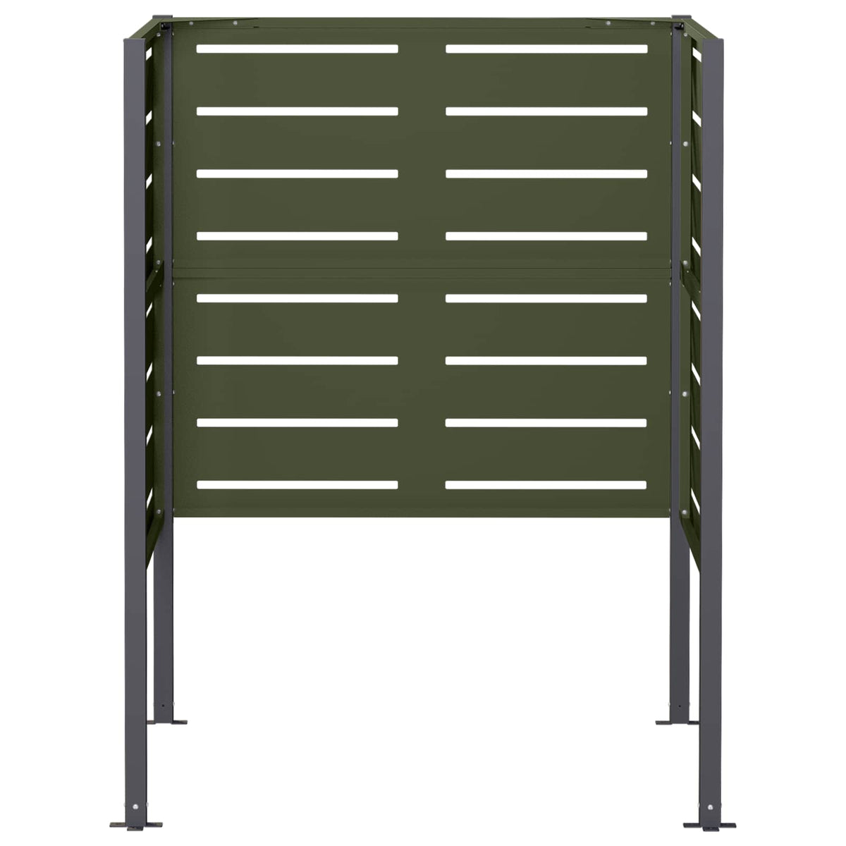 vidaXL Ekran na kosz na śmieci 85 x 85 x 113 cm Stal Oliwkowy zielony
