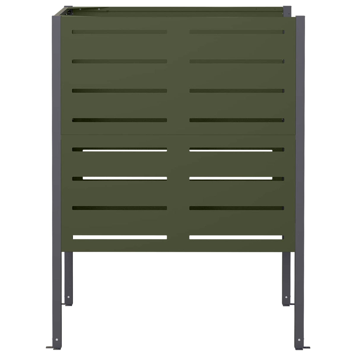vidaXL Ekran na kosz na śmieci 85 x 85 x 113 cm Stal Oliwkowy zielony