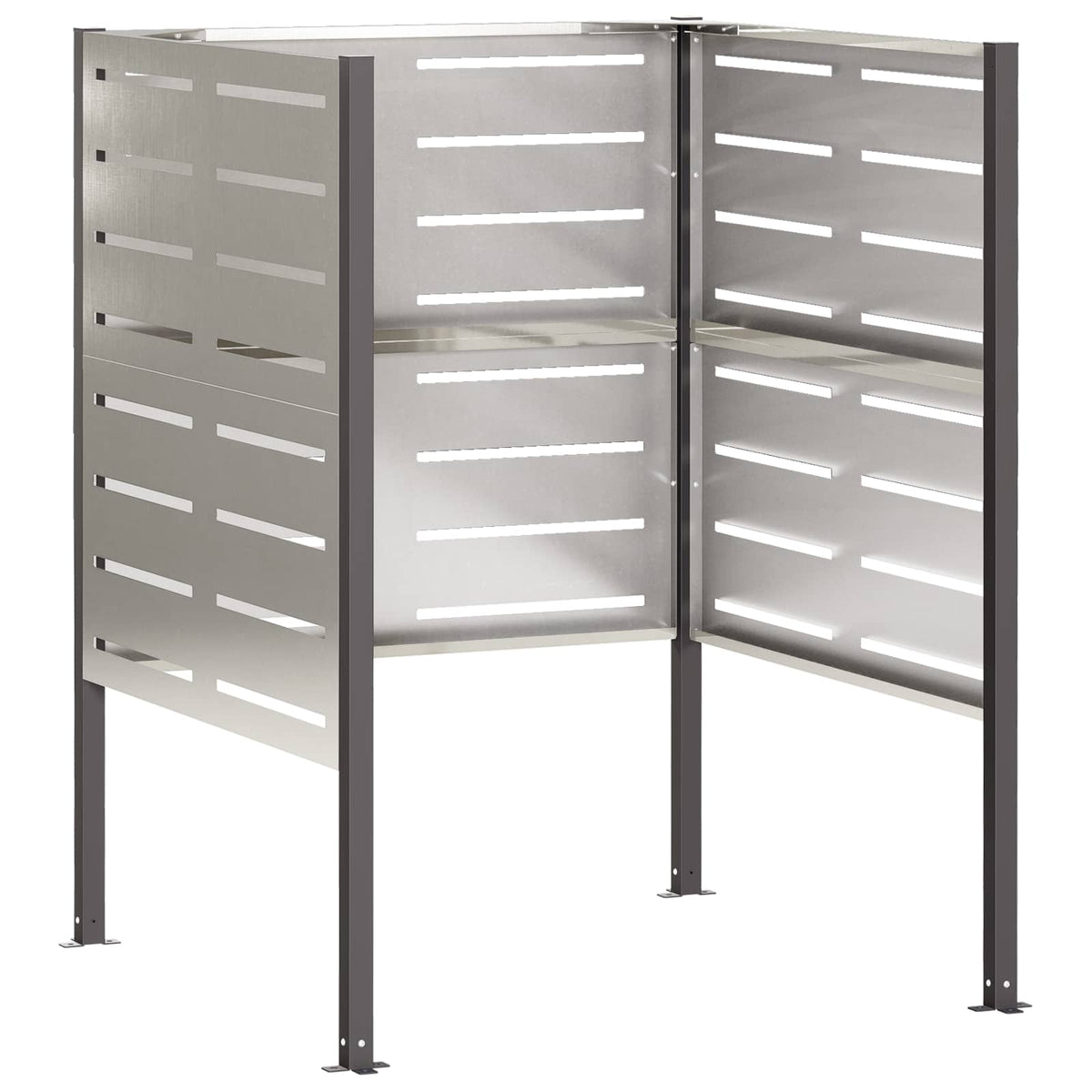 vidaXL Ekran na kosz na śmieci 85 x 85 x 113 cm Stal nierdzewna
