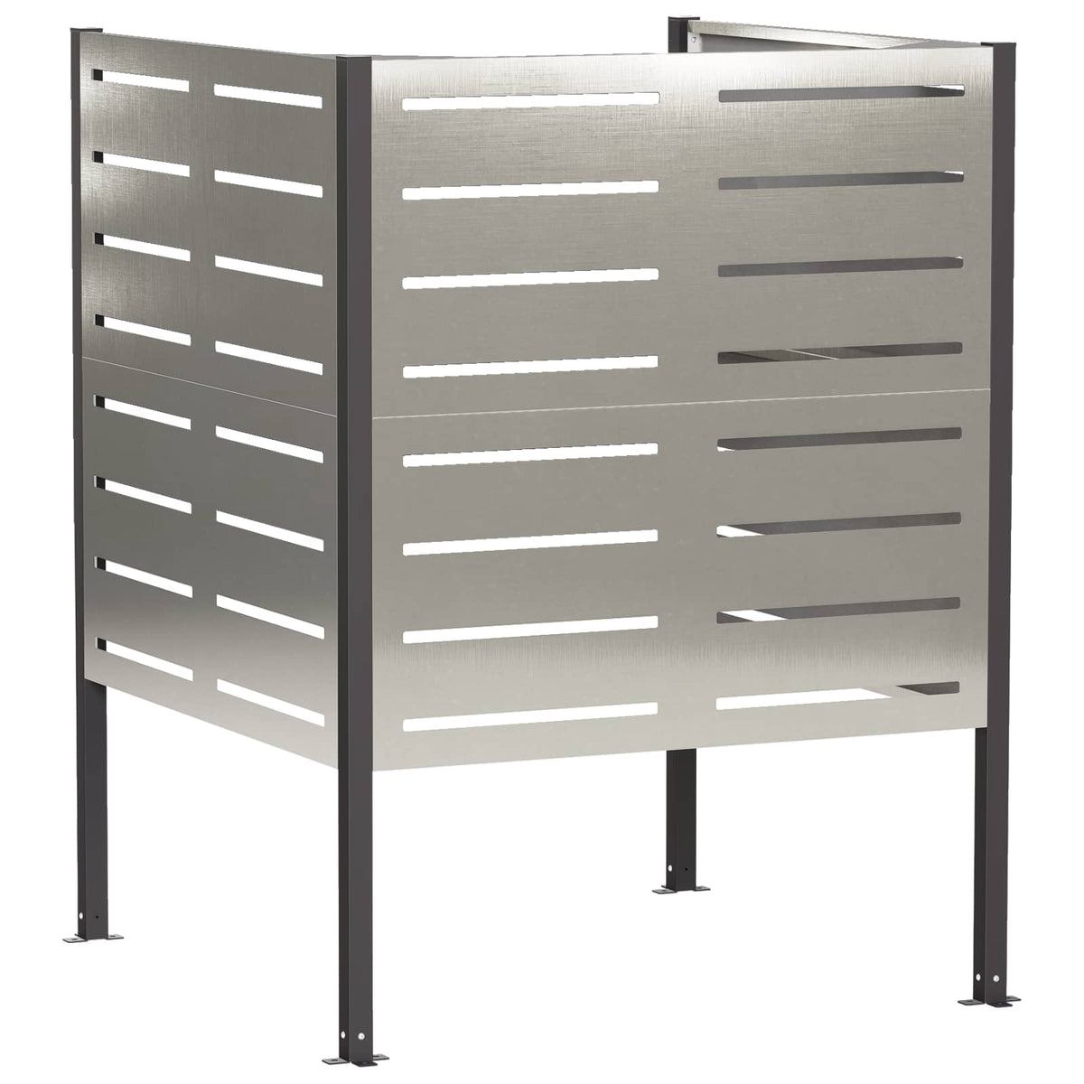 vidaXL Ekran na kosz na śmieci 85 x 85 x 113 cm Stal nierdzewna