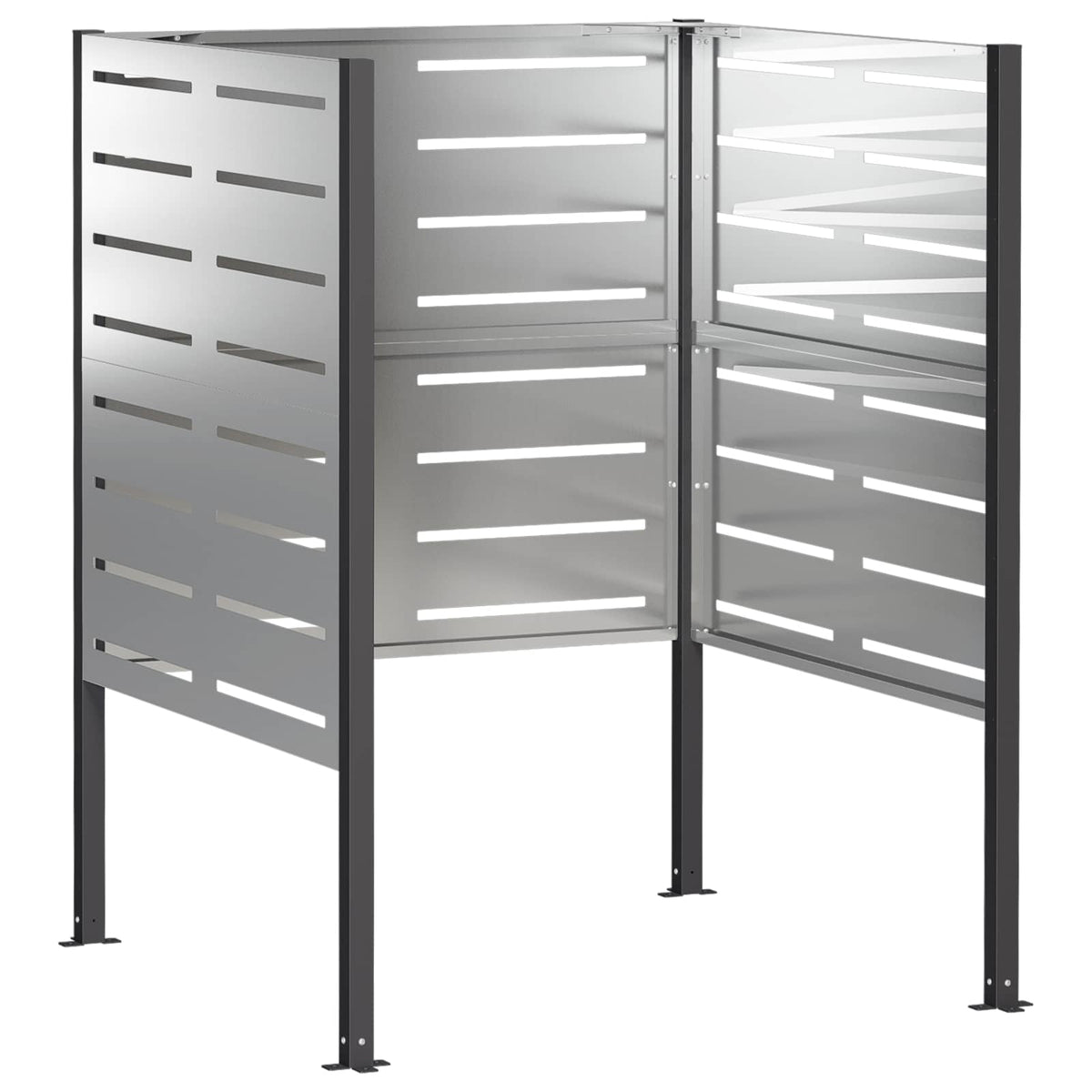 vidaXL Ekran na kosz na śmieci 85 x 85 x 113 cm Stal ocynkowana