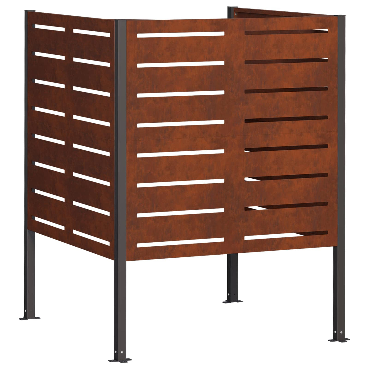 vidaXL Ekran na kosz na śmieci 85 x 85 x 113 cm Stal kortenowska