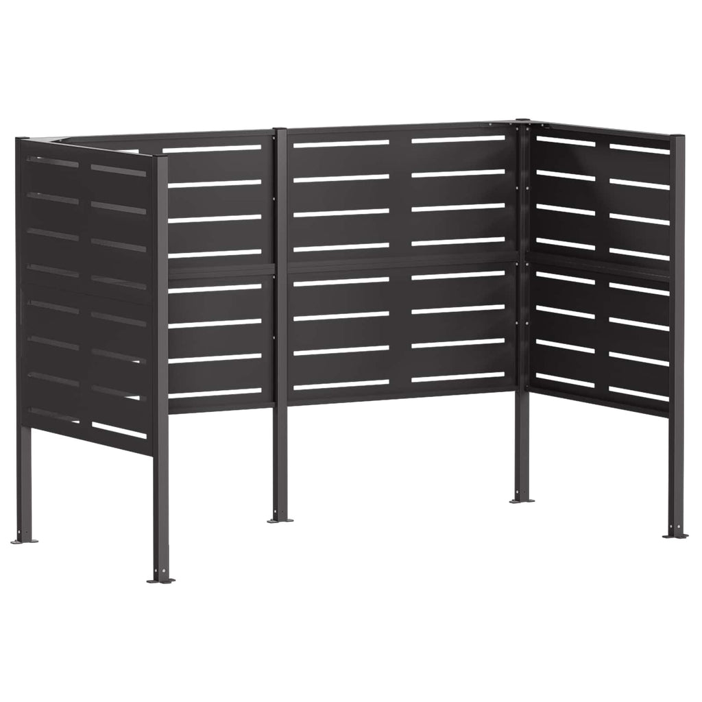 vidaXL Ekran na kosz na śmieci 167 x 85 x 113 cm Stal Czarny