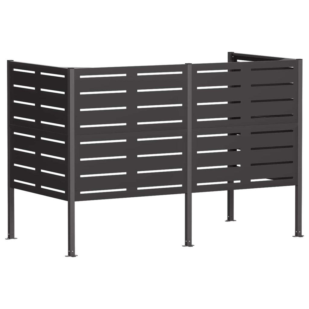 vidaXL Ekran na kosz na śmieci 167 x 85 x 113 cm Stal Czarny
