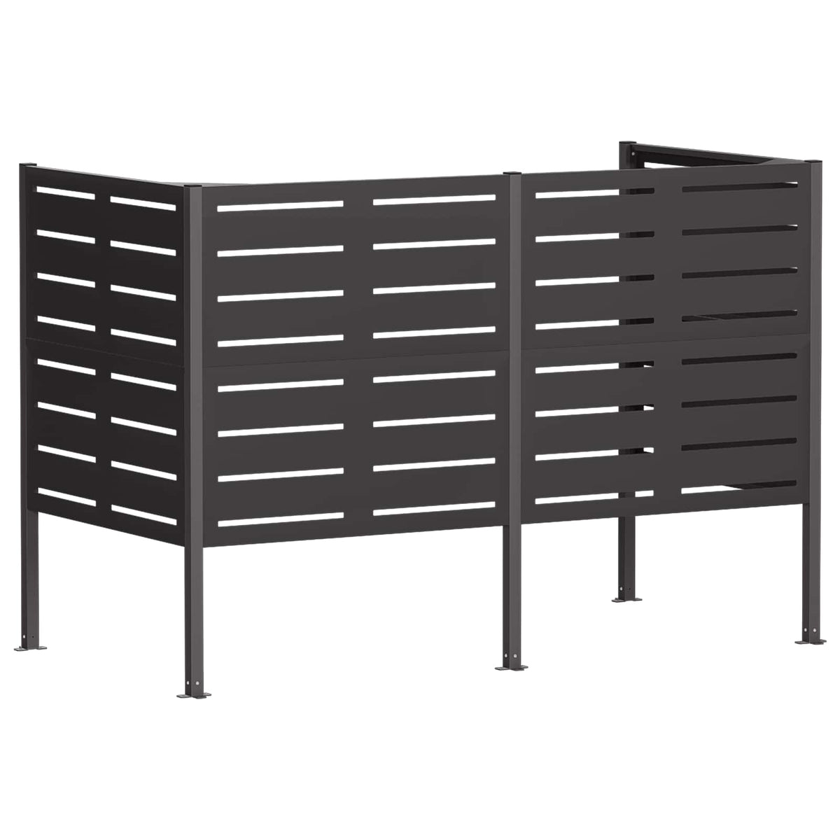vidaXL Ekran na kosz na śmieci 167 x 85 x 113 cm Stal Czarny