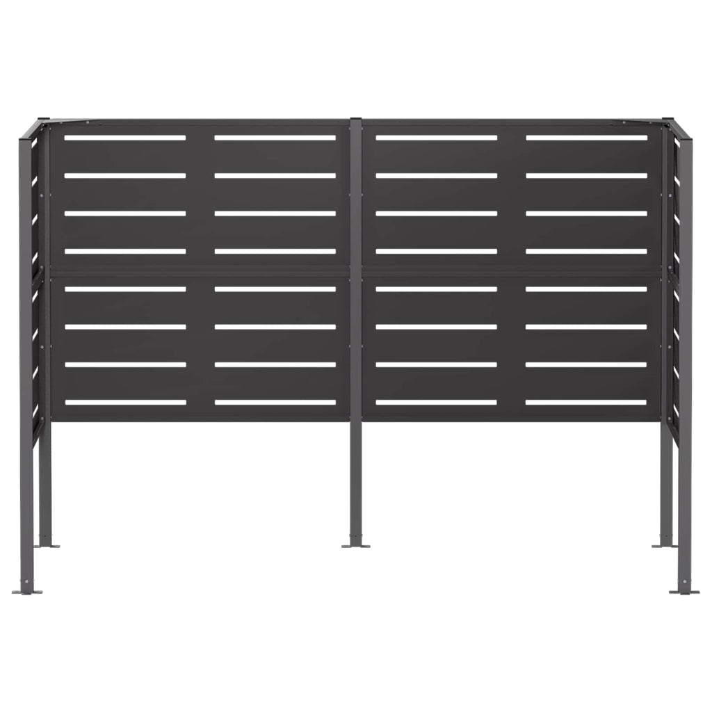 vidaXL Ekran na kosz na śmieci 167 x 85 x 113 cm Stal Czarny