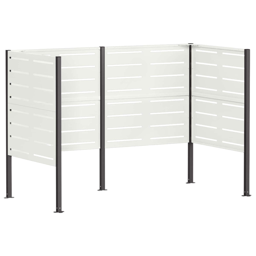 vidaXL Ekran na kosz na śmieci 167 x 85 x 113 cm Stal Biały