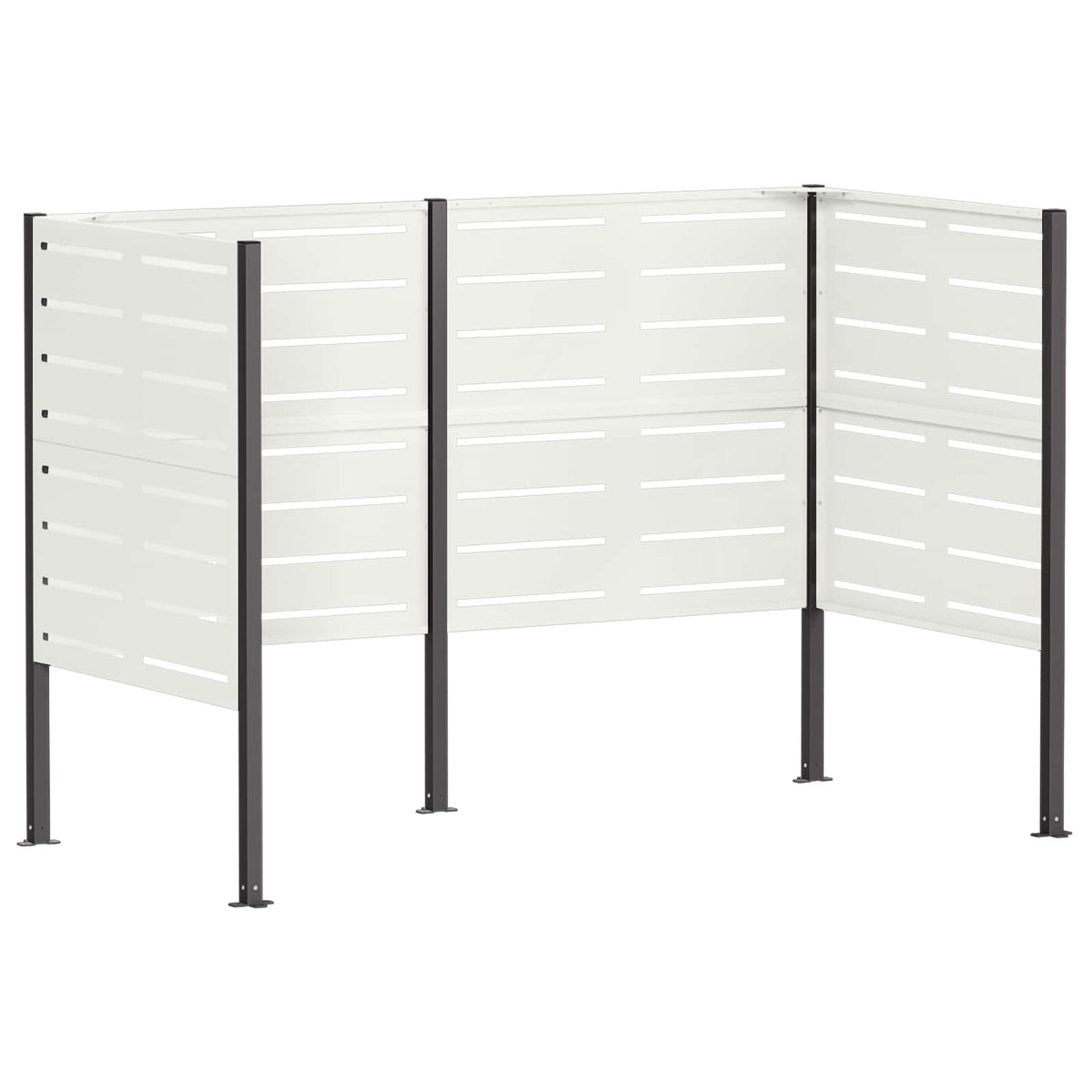 vidaXL Ekran na kosz na śmieci 167 x 85 x 113 cm Stal Biały