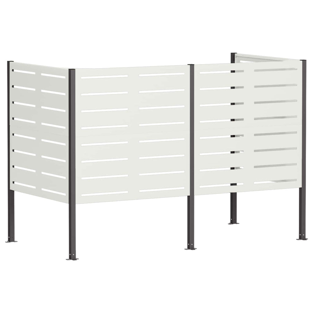vidaXL Ekran na kosz na śmieci 167 x 85 x 113 cm Stal Biały