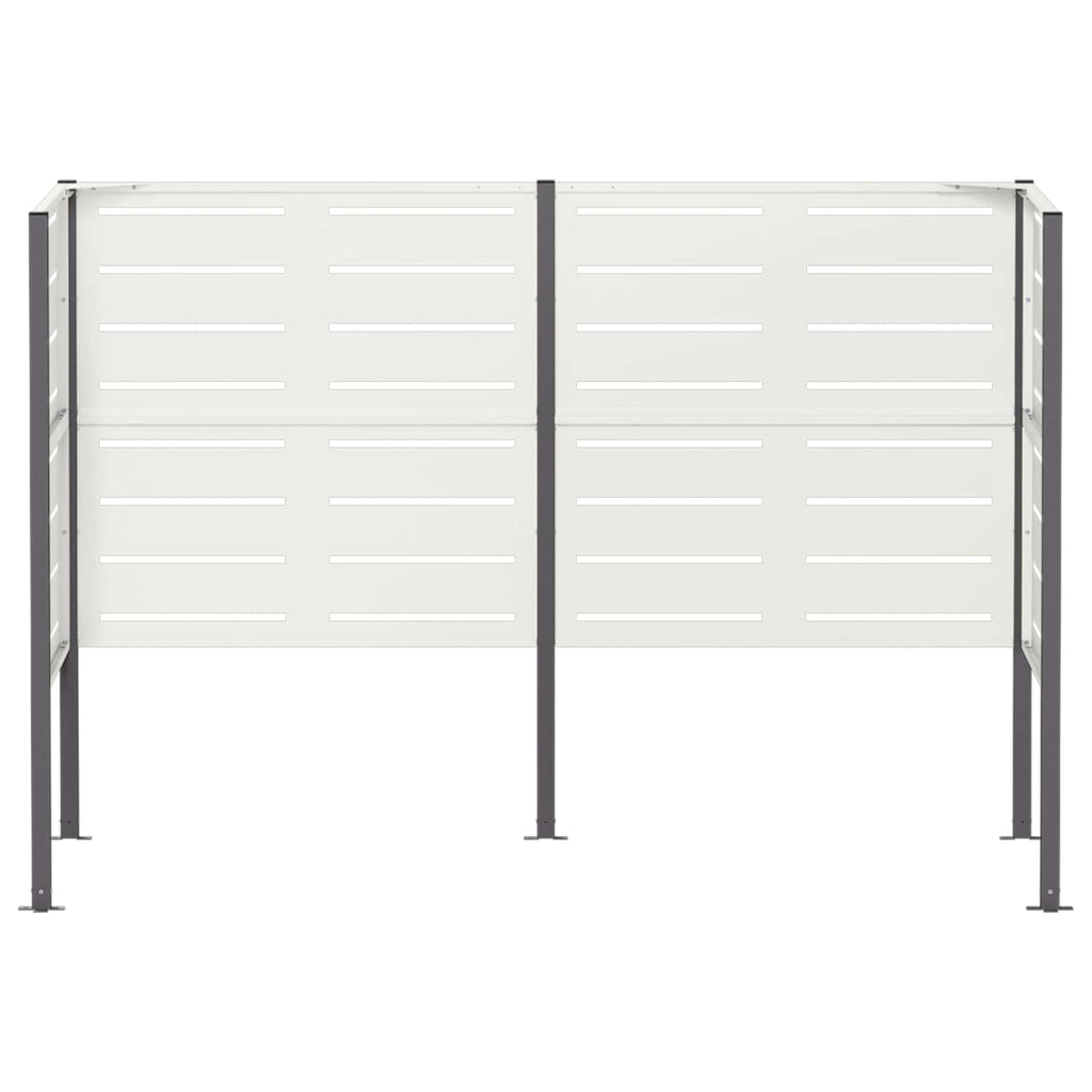 vidaXL Ekran na kosz na śmieci 167 x 85 x 113 cm Stal Biały