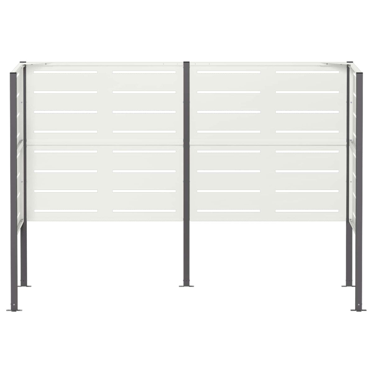 vidaXL Ekran na kosz na śmieci 167 x 85 x 113 cm Stal Biały
