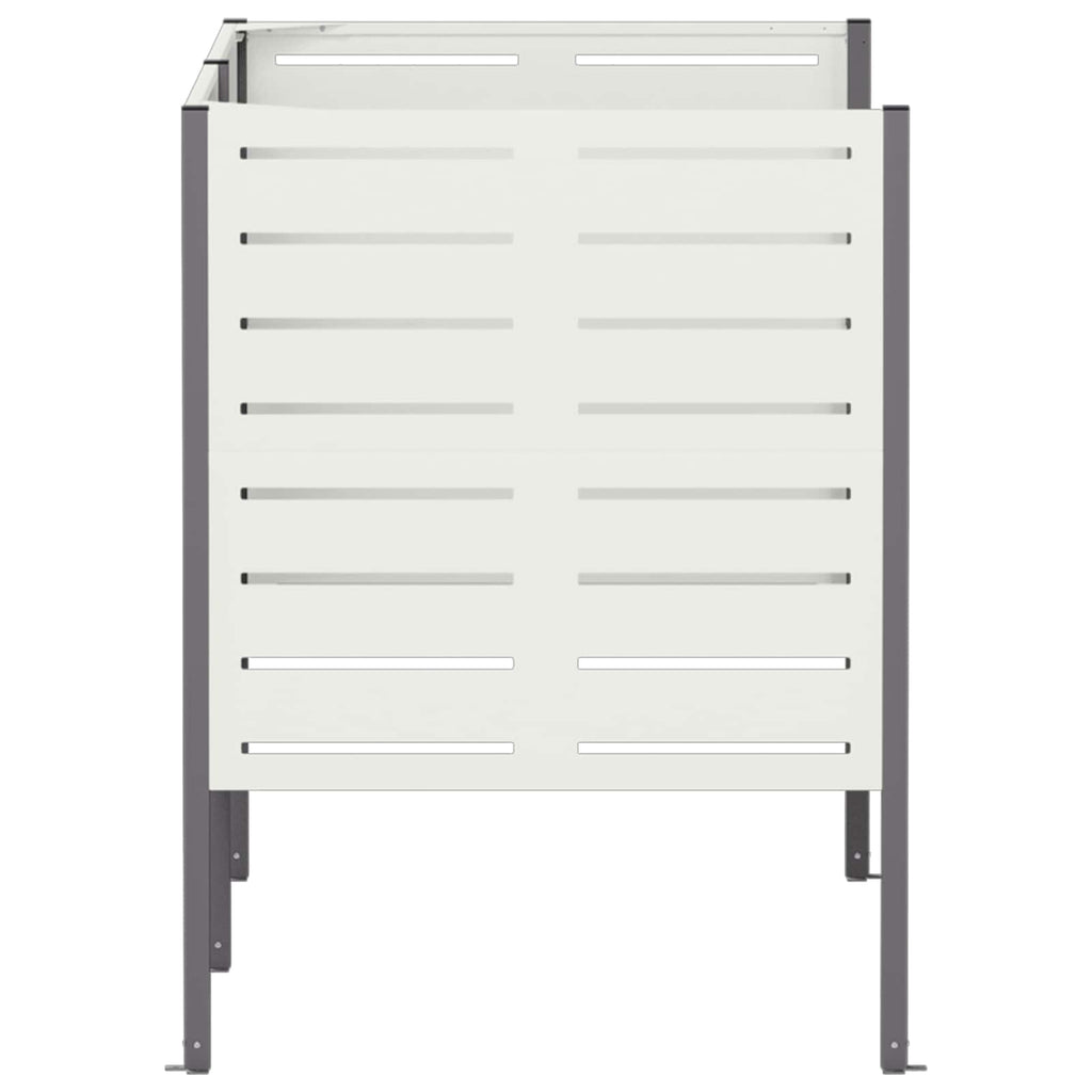 vidaXL Ekran na kosz na śmieci 167 x 85 x 113 cm Stal Biały