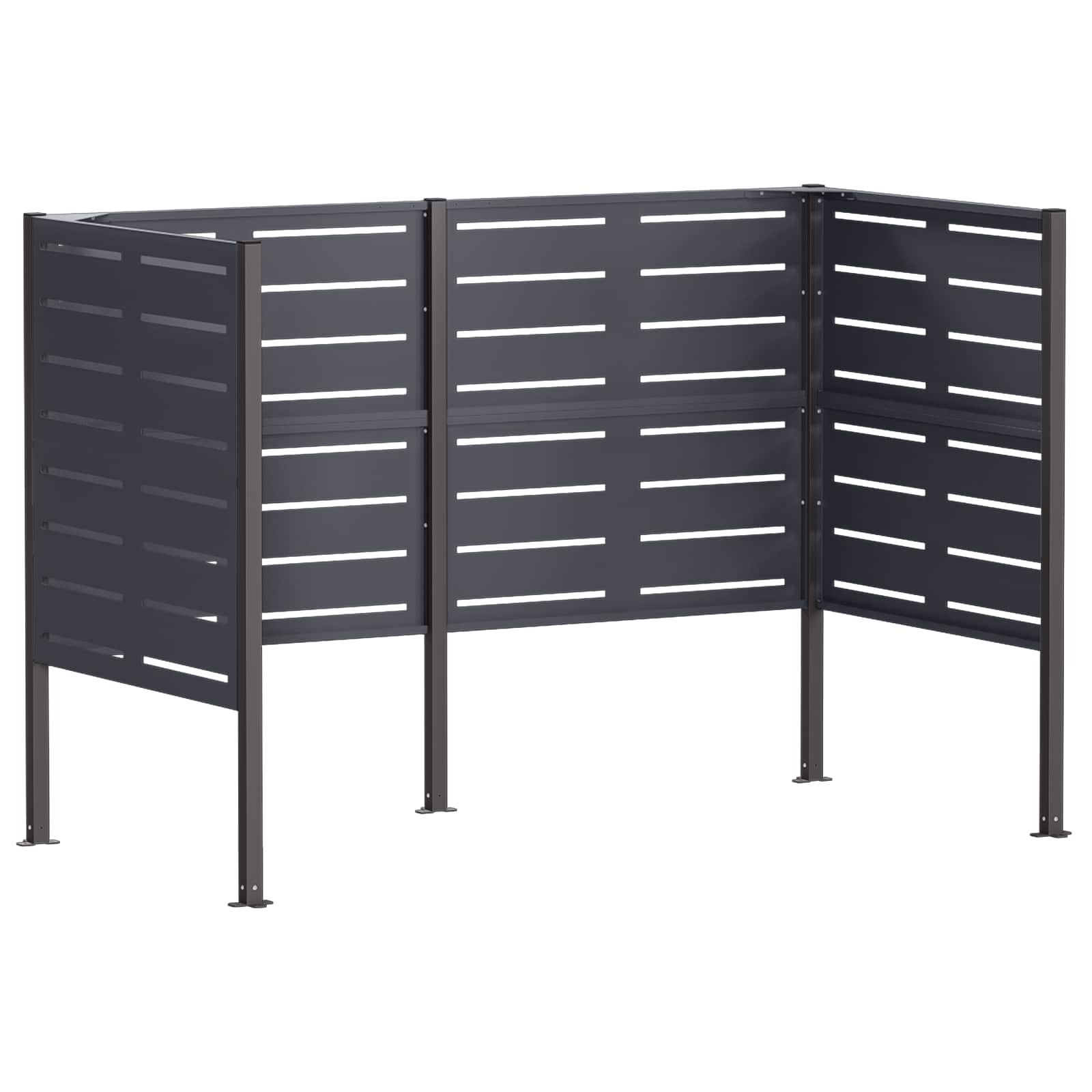 vidaXL Ekran na kosz na śmieci 167 x 85 x 113 cm Stal antracytowy