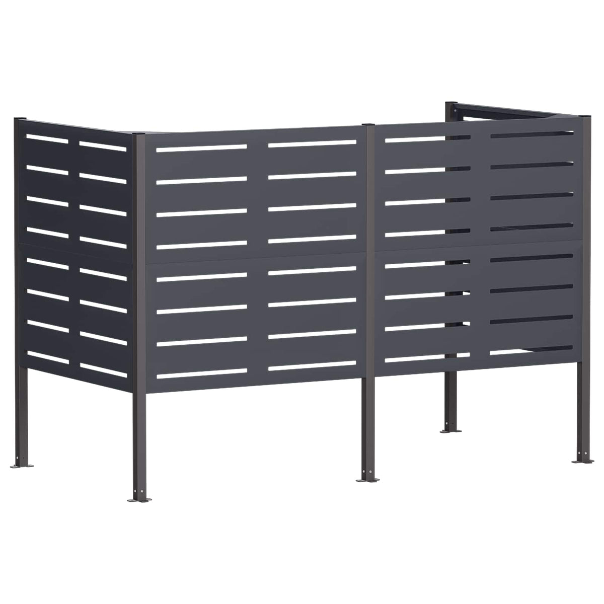 vidaXL Ekran na kosz na śmieci 167 x 85 x 113 cm Stal antracytowy