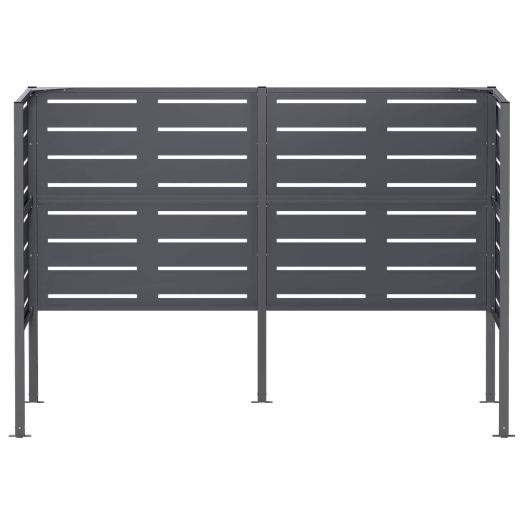 vidaXL Ekran na kosz na śmieci 167 x 85 x 113 cm Stal antracytowy