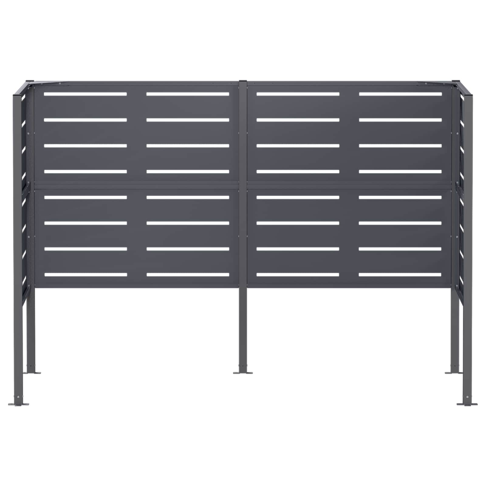 vidaXL Ekran na kosz na śmieci 167 x 85 x 113 cm Stal antracytowy