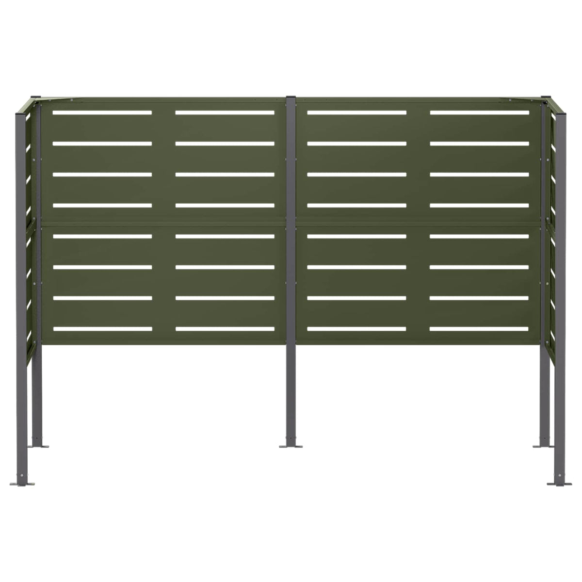 vidaXL Ekran na kosz na śmieci 167 x 85 x 113 cm Stal Oliwkowy zielony