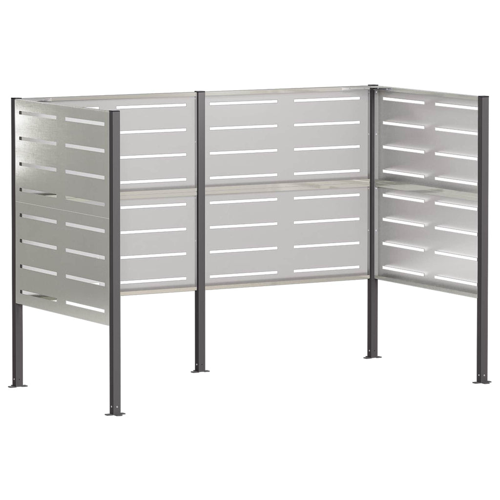 vidaXL Ekran na kosz na śmieci 167 x 85 x 113 cm Stal nierdzewna