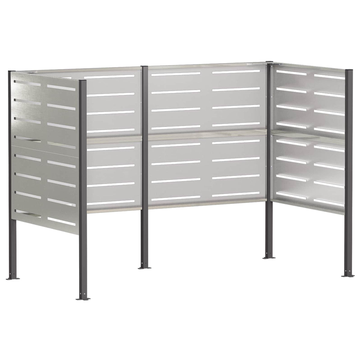 vidaXL Ekran na kosz na śmieci 167 x 85 x 113 cm Stal nierdzewna