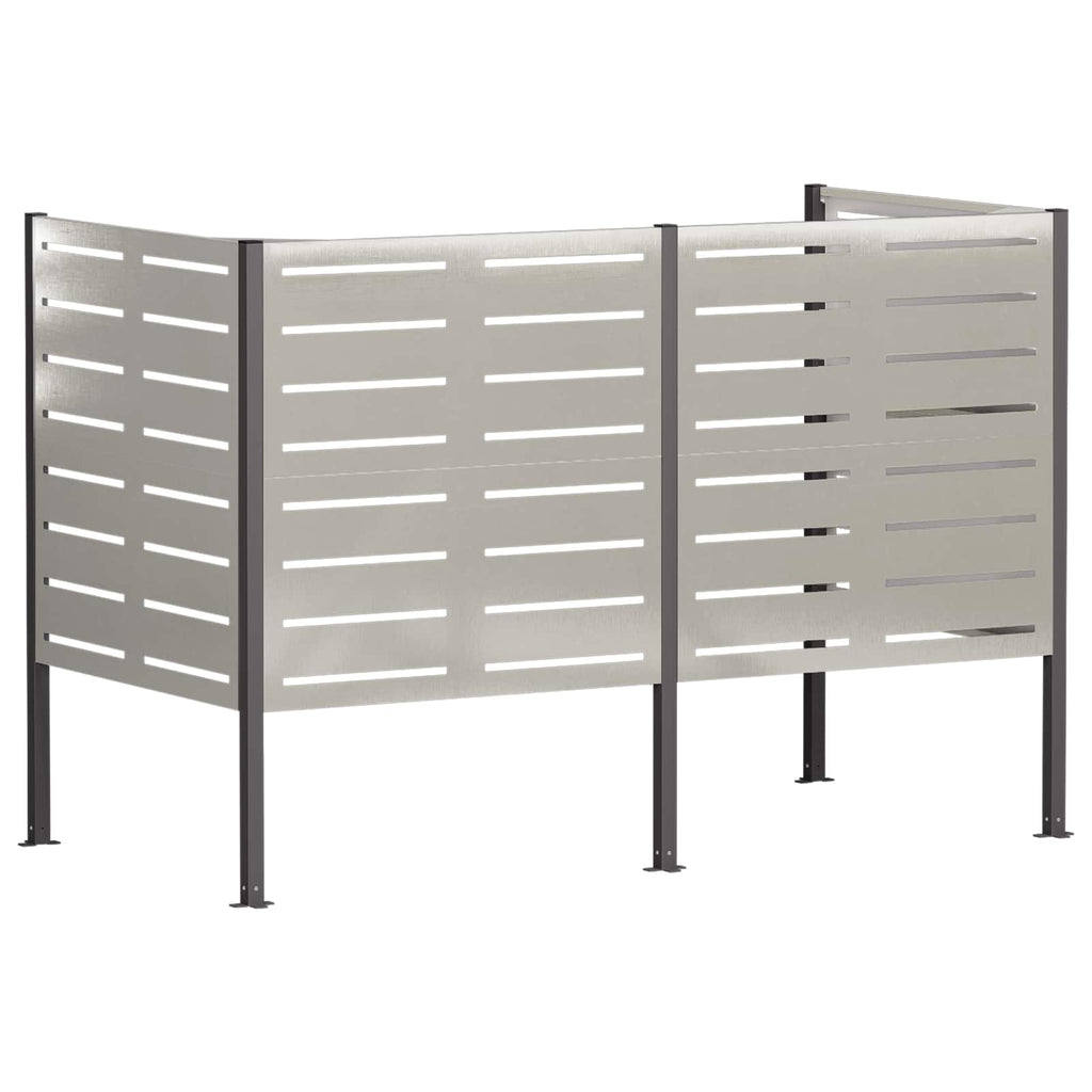 vidaXL Ekran na kosz na śmieci 167 x 85 x 113 cm Stal nierdzewna