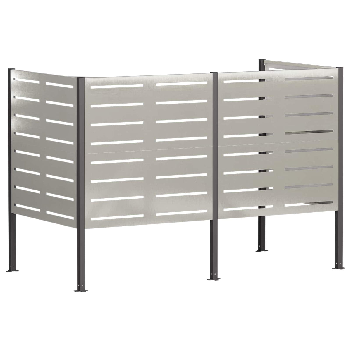 vidaXL Ekran na kosz na śmieci 167 x 85 x 113 cm Stal nierdzewna