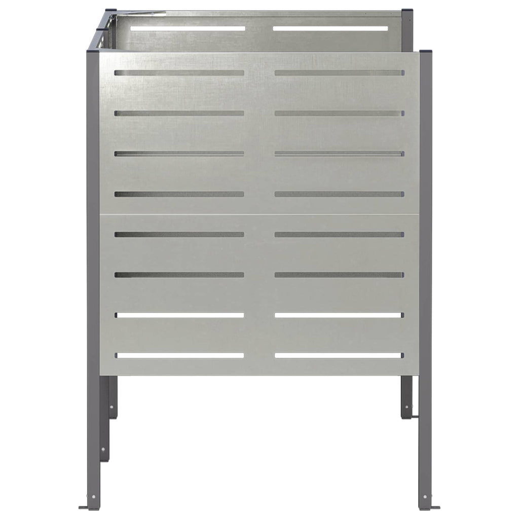 vidaXL Ekran na kosz na śmieci 167 x 85 x 113 cm Stal nierdzewna