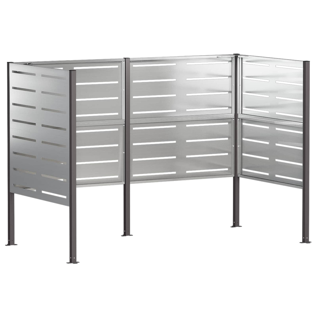 vidaXL Ekran na kosz na śmieci 167 x 85 x 113 cm Stal ocynkowana