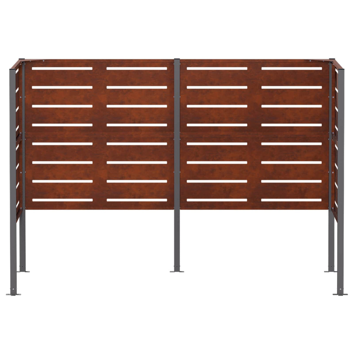 vidaXL Ekran na kosz na śmieci 167 x 85 x 113 cm Stal kortenowska