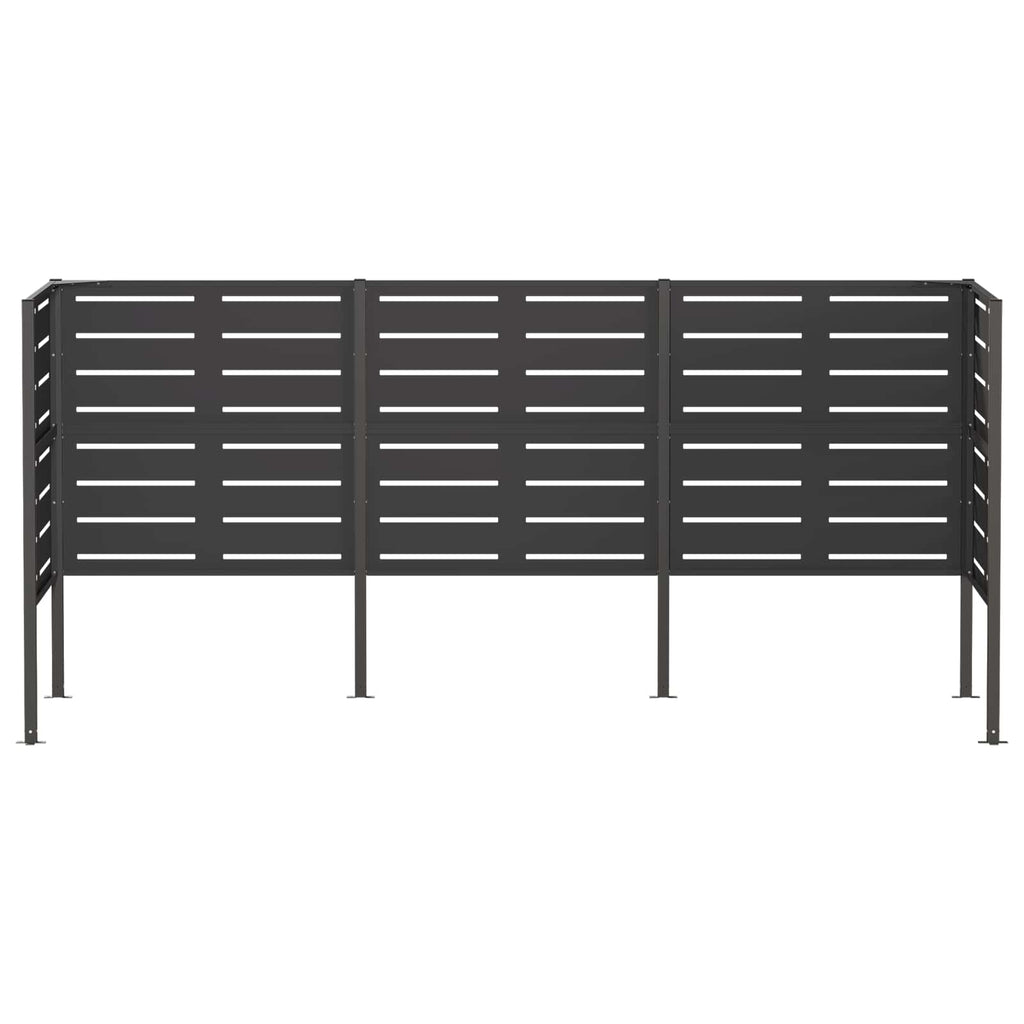 vidaXL Ekran na kosz na śmieci 249 x 85 x 113 cm Stal Czarny